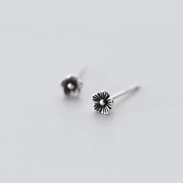 Tiny Vintage Flower Earrings for Women Girls 925 Sterling Silver Oxidized Mini Small Plum Blossom Flowers Stud Cartilage Tragus Hypoallergenic Post Pin for Piercing Ear Elegant Jewelry GiftsTiny Vintage Flower Earrings for Women Girls 925 Sterling Silver Oxidized Mini Small Plum Blossom Flowers Stud Cartilage Tragus Hypoallergenic Post Pin for Piercing Ear Elegant Jewelry Gifts