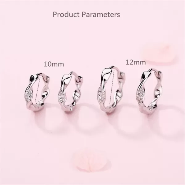 Twisted Cubic Zirconia Small Hoop Earrings for Women Girls 925 Sterling Silver Hypoallergenic Minimalist CZ Huggie Hoops Cartilage Fashion Geometrical Jewelry12mm