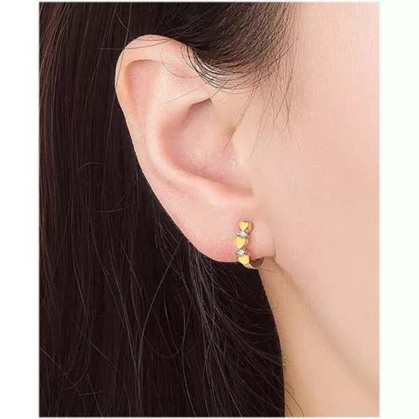TwoTone Love Heart Cubic Zirconia Sleeper Small Hoop Earrings for Women Teen Girls Silver Gold Cartilage Tiny Cute Huggie Hoops Hypoallergenic for Sensitive EarTwoTone Love Heart Cubic Zirconia Sleeper Small Hoop Earrings for Women Teen Girls Silver Gold Cartilage Tiny Cute Huggie Hoops Hypoallergenic for Sensitive Ear