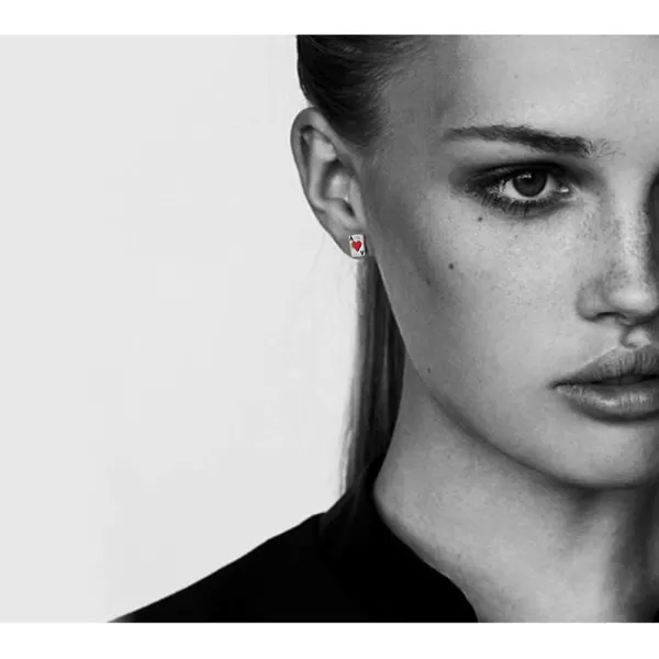 Unique Poker Stud Earrings for Women Girls Men Sterling Silver Hypoallergenic Tiny Small Cartilage Tragus Lucky Post Party Jewelry Gifts Friends Lovers Couples Croupiersthe Ace of Hearts