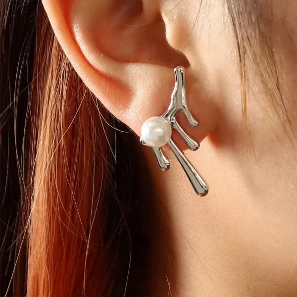 Unique Tapered Teardrop Earrings for Women Girls 925 Sterling Silver Post Pin Hypoallergenic Imitation Pearl Studs Climber Crawler Cuff Earring Dainty Valentine Birthday Wedding Jewelry GiftsUnique Tapered Teardrop Earrings for Women Girls 925 Sterling Silver Post Pin Hypoallergenic Imitation Pearl Studs Climber Crawler Cuff Earring Dainty Valentine Birthday Wedding Jewelry Gifts