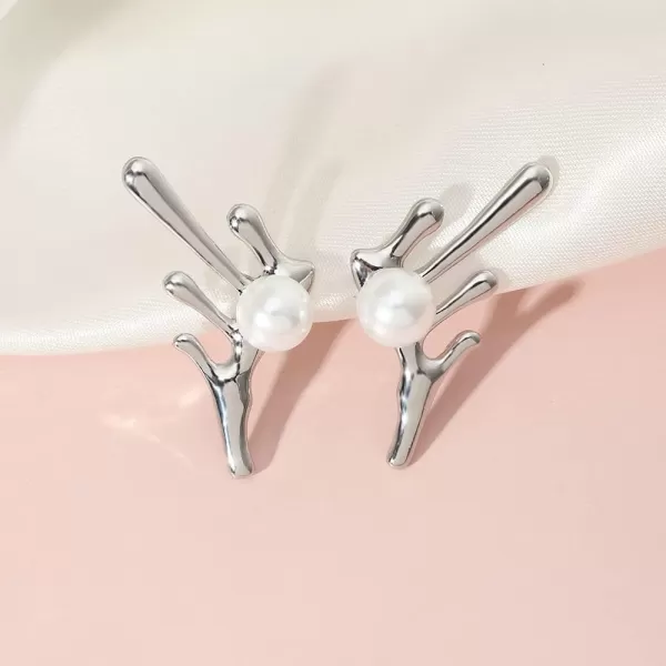 Unique Tapered Teardrop Earrings for Women Girls 925 Sterling Silver Post Pin Hypoallergenic Imitation Pearl Studs Climber Crawler Cuff Earring Dainty Valentine Birthday Wedding Jewelry GiftsUnique Tapered Teardrop Earrings for Women Girls 925 Sterling Silver Post Pin Hypoallergenic Imitation Pearl Studs Climber Crawler Cuff Earring Dainty Valentine Birthday Wedding Jewelry Gifts