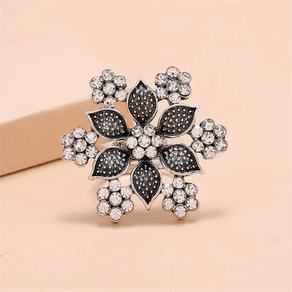 Vintage Big Flower Statement Ring for Women Girls Silver Plated Oxidized Cubic Zirconia Adjustable Expandable Open Wrap Rings Comfort Fit Boho India Bollywood Rhinestone Wedding Birthday Party JewelryVintage Big Flower Statement Ring for Women Girls Silver Plated Oxidized Cubic Zirconia Adjustable Expandable Open Wrap Rings Comfort Fit Boho India Bollywood Rhinestone Wedding Birthday Party Jewelry