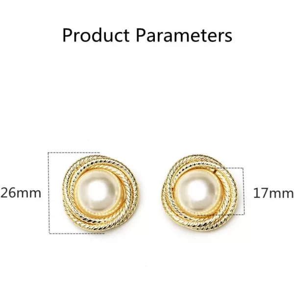 Vintage Big Pearl Stud Earrings for Women Girls Gold Plated Layer Twisted Imitation Round Half Pearls 17mm Button Dangle Studs Earring Elegant Wedding Party Anniversary Jewelry GiftsVintage Big Pearl Stud Earrings for Women Girls Gold Plated Layer Twisted Imitation Round Half Pearls 17mm Button Dangle Studs Earring Elegant Wedding Party Anniversary Jewelry Gifts