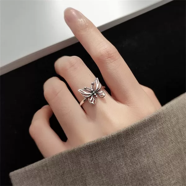 Vintage Butterfly 925 Sterling Silver Adjustable Knuckle Ring for Women Girls Dainty Insect Beaded Open Wrap Finger Rings Comfort Fit Lucky Boho Jewelry Gift Size 48Vintage Butterfly 925 Sterling Silver Adjustable Knuckle Ring for Women Girls Dainty Insect Beaded Open Wrap Finger Rings Comfort Fit Lucky Boho Jewelry Gift Size 48