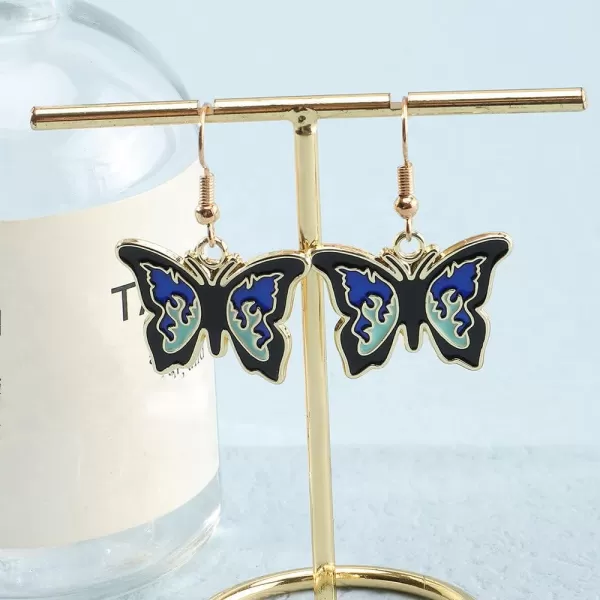 Vintage Butterfly Dangle Hook Earrings for Women Girls Gold Plated Black Blue Enameled Charms Drop Dangling Stud Retro Party Wedding Birthday Valentine Jewelry GiftsVintage Butterfly Dangle Hook Earrings for Women Girls Gold Plated Black Blue Enameled Charms Drop Dangling Stud Retro Party Wedding Birthday Valentine Jewelry Gifts