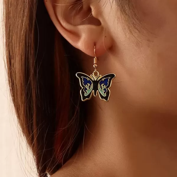 Vintage Butterfly Dangle Hook Earrings for Women Girls Gold Plated Black Blue Enameled Charms Drop Dangling Stud Retro Party Wedding Birthday Valentine Jewelry GiftsVintage Butterfly Dangle Hook Earrings for Women Girls Gold Plated Black Blue Enameled Charms Drop Dangling Stud Retro Party Wedding Birthday Valentine Jewelry Gifts
