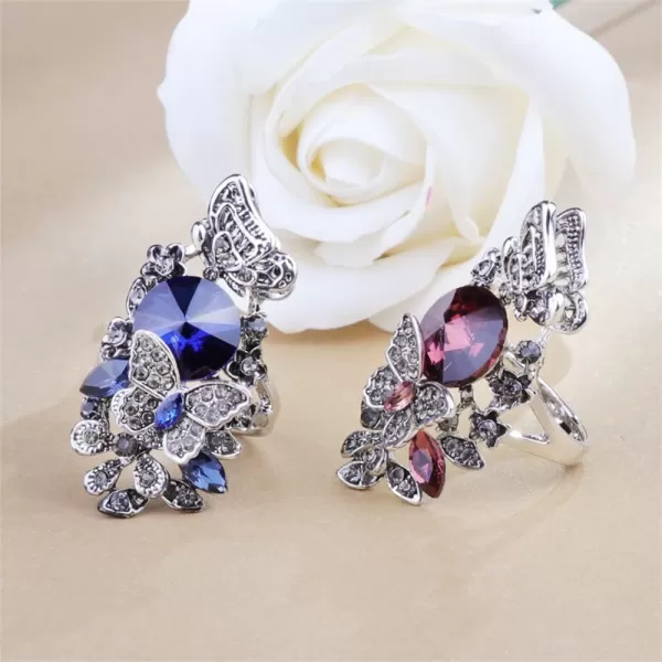 Vintage CZ Butterfly Flower Wedding Ring for Women Girls Silvery Statement Engagement Rhinestone Daisy Leaf Big Wrap Rings Comfort Fit Cocktail Party Christmas Valentine Boho Art Deco Jewelry Size 8Vintage CZ Butterfly Flower Wedding Ring for Women Girls Silvery Statement Engagement Rhinestone Daisy Leaf Big Wrap Rings Comfort Fit Cocktail Party Christmas Valentine Boho Art Deco Jewelry Size 8