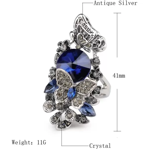 Vintage CZ Butterfly Flower Wedding Ring for Women Girls Silvery Statement Engagement Rhinstone Daisy Leaf Big Wrap Rings Comfort Fit Cocktail Party Christmas Valentine Boho Art Deco Jewelry Size 8Vintage CZ Butterfly Flower Wedding Ring for Women Girls Silvery Statement Engagement Rhinstone Daisy Leaf Big Wrap Rings Comfort Fit Cocktail Party Christmas Valentine Boho Art Deco Jewelry Size 8