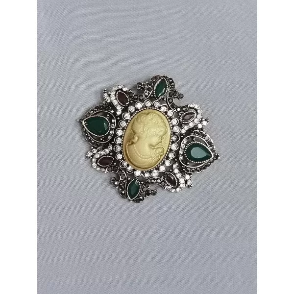 Vintage Cameo Victorian Lady Maiden Crystal Rhinestone Flower Brooch Pin for Women Girls Oxidized Antiqued Gold Plated Lapel Banquet Wedding Birthday Jewelry Dainty Gift for Mother SisterVintage Cameo Victorian Lady Maiden Crystal Rhinestone Flower Brooch Pin for Women Girls Oxidized Antiqued Gold Plated Lapel Banquet Wedding Birthday Jewelry Dainty Gift for Mother Sister