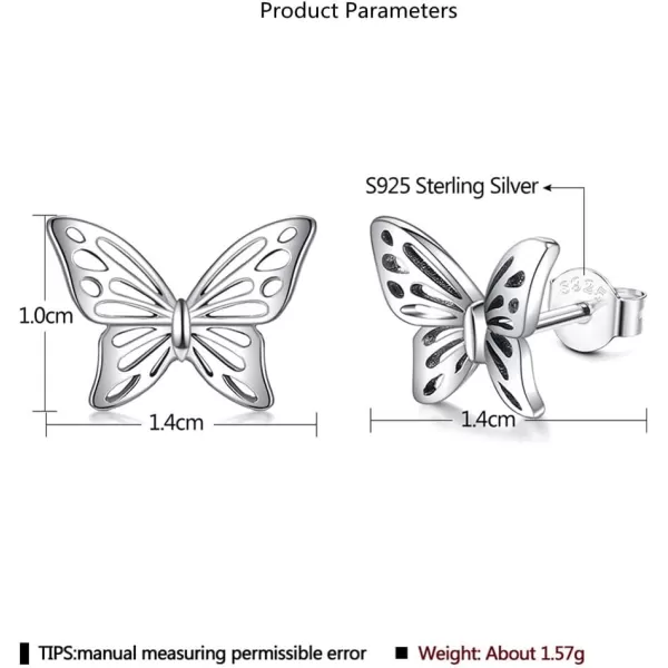 Vintage Filigree Butterfly Studs Earrings for Women Teen Girls S925 Sterling Silver Small Stud Fashion Hypoallergenic Jewelry Cute Gifts for Her SilverVintage Filigree Butterfly Studs Earrings for Women Teen Girls S925 Sterling Silver Small Stud Fashion Hypoallergenic Jewelry Cute Gifts for Her Silver