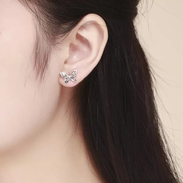 Vintage Filigree Butterfly Studs Earrings for Women Teen Girls S925 Sterling Silver Small Stud Fashion Hypoallergenic Jewelry Cute Gifts for Her SilverVintage Filigree Butterfly Studs Earrings for Women Teen Girls S925 Sterling Silver Small Stud Fashion Hypoallergenic Jewelry Cute Gifts for Her Silver