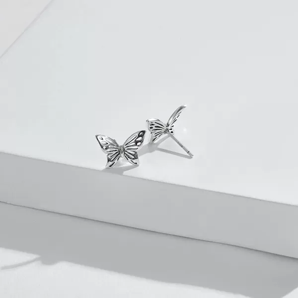 Vintage Filigree Butterfly Studs Earrings for Women Teen Girls S925 Sterling Silver Small Stud Fashion Hypoallergenic Jewelry Cute Gifts for Her SilverVintage Filigree Butterfly Studs Earrings for Women Teen Girls S925 Sterling Silver Small Stud Fashion Hypoallergenic Jewelry Cute Gifts for Her Silver