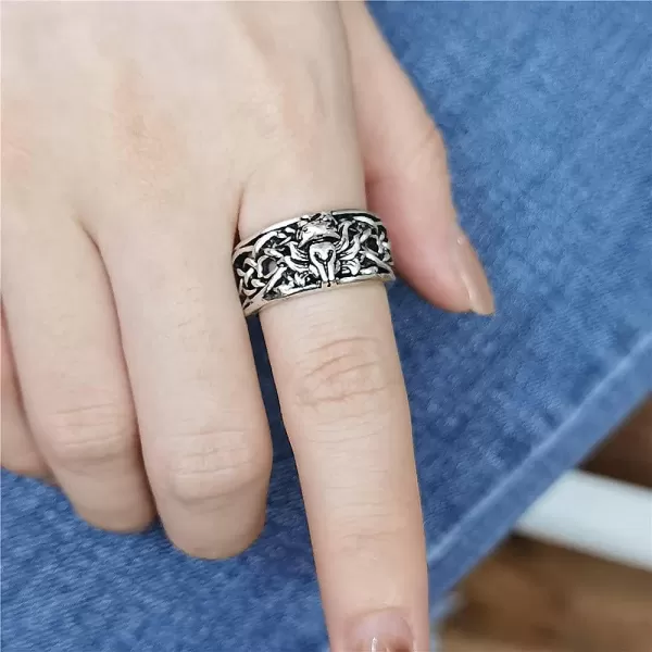 Vintage Fox Statement Band Ring for Women Girls Antique Gothic NineTailed Animal Celtic Knot Finger Rings Punk Retro Jewelry Size 9Vintage Fox Statement Band Ring for Women Girls Antique Gothic NineTailed Animal Celtic Knot Finger Rings Punk Retro Jewelry Size 9