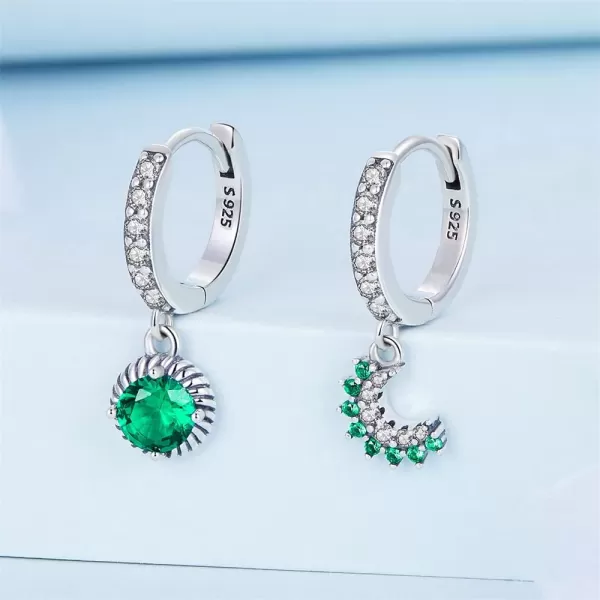 Vintage Green CZ Dangle Small Hoop Earrings for Women Girls Sterling Silver Cubic Zirconia Crescent Karma Moon Drop Cartilage Cuff Wrap Clip Cute Christmas Birthday Wedding Jewelry Dainty GiftsVintage Green CZ Dangle Small Hoop Earrings for Women Girls Sterling Silver Cubic Zirconia Crescent Karma Moon Drop Cartilage Cuff Wrap Clip Cute Christmas Birthday Wedding Jewelry Dainty Gifts