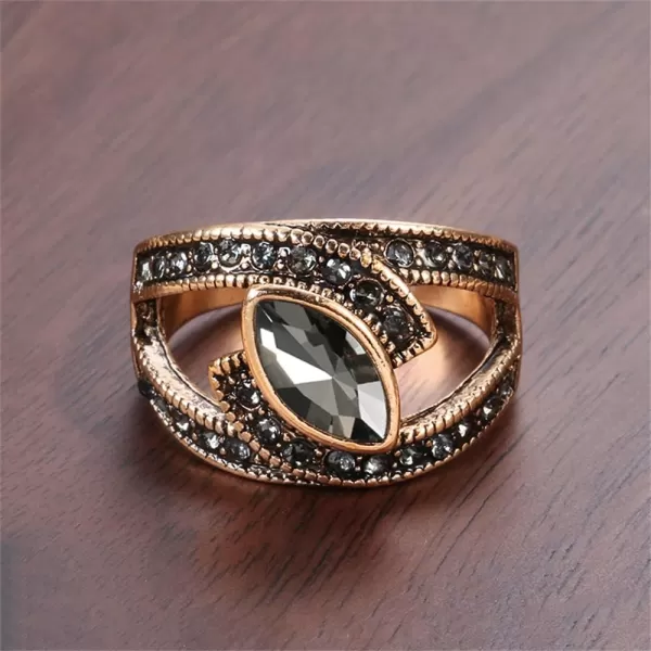 Vintage Grey CZ Evil Eye Statement Ring for Women Girls Gold Plated Boho Oval Crystal Band Rings Comfort Fit Retro Bohemian Jewelry Dainty Gift Size 8Vintage Grey CZ Evil Eye Statement Ring for Women Girls Gold Plated Boho Oval Crystal Band Rings Comfort Fit Retro Bohemian Jewelry Dainty Gift Size 8