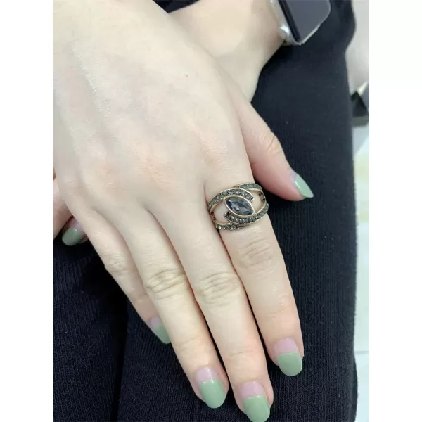 Vintage Grey CZ Evil Eye Statement Ring for Women Girls Gold Plated Boho Oval Crystal Band Rings Comfort Fit Retro Bohemian Jewelry Dainty Gift Size 8Vintage Grey CZ Evil Eye Statement Ring for Women Girls Gold Plated Boho Oval Crystal Band Rings Comfort Fit Retro Bohemian Jewelry Dainty Gift Size 8