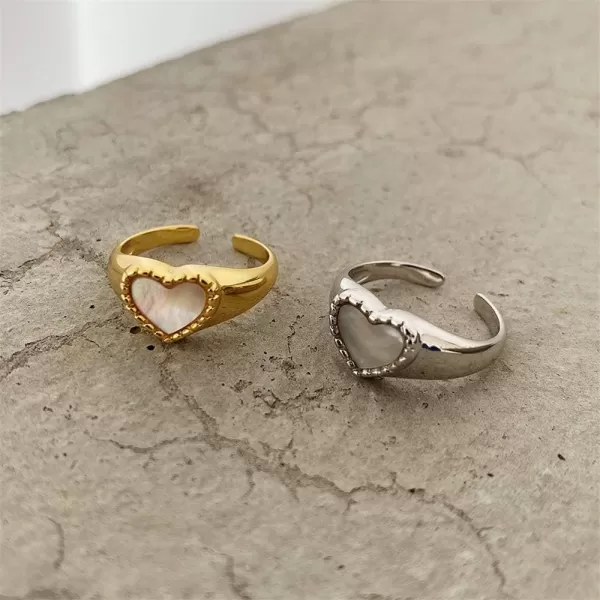 Vintage Heart S925 Sterling Silver Ring for Women Girls Dainty Engagement Promise Love Expandable Open Finger Statement Stacking Rings Adjustable Fashion Valentine Mothers Day Shell Pearl GoldVintage Heart S925 Sterling Silver Ring for Women Girls Dainty Engagement Promise Love Expandable Open Finger Statement Stacking Rings Adjustable Fashion Valentine Mothers Day Shell Pearl Gold