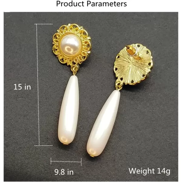 Vintage Long Teardrop Pearl Dangle Earrings for Women Girls 925 Sterling Silver Post Pin Hypoallergenic Filigree Lacy Flower Imitation Pearls Charms Drop Gold Tone Stud Retro Lightweight BirthdayVintage Long Teardrop Pearl Dangle Earrings for Women Girls 925 Sterling Silver Post Pin Hypoallergenic Filigree Lacy Flower Imitation Pearls Charms Drop Gold Tone Stud Retro Lightweight Birthday