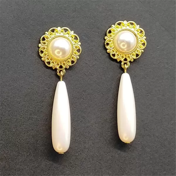 Vintage Long Teardrop Pearl Dangle Earrings for Women Girls 925 Sterling Silver Post Pin Hypoallergenic Filigree Lacy Flower Imitation Pearls Charms Drop Gold Tone Stud Retro Lightweight BirthdayVintage Long Teardrop Pearl Dangle Earrings for Women Girls 925 Sterling Silver Post Pin Hypoallergenic Filigree Lacy Flower Imitation Pearls Charms Drop Gold Tone Stud Retro Lightweight Birthday