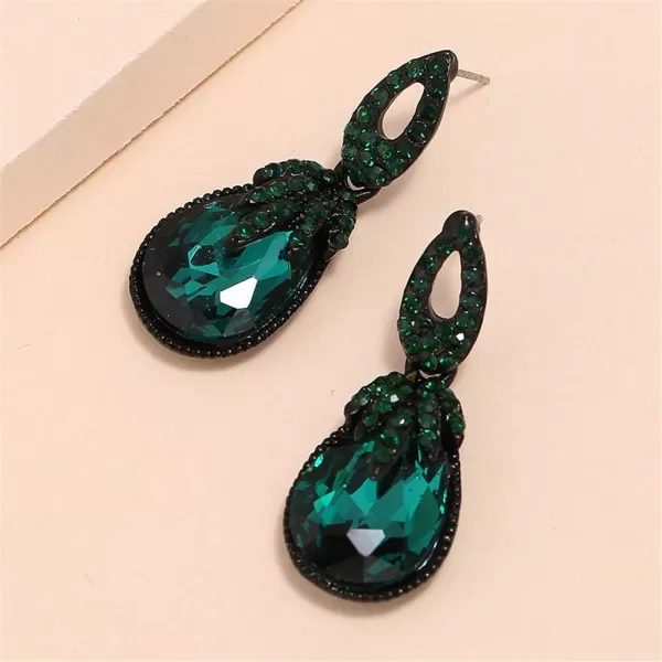 Vintage Rhinestone Dangle Earrings for Women Girls Dark Green Teardrop Crystal Drop Statement Huggie Studs Retro Boho Earring Luxury Birthday Wedding Party JewelryVintage Rhinestone Dangle Earrings for Women Girls Dark Green Teardrop Crystal Drop Statement Huggie Studs Retro Boho Earring Luxury Birthday Wedding Party Jewelry