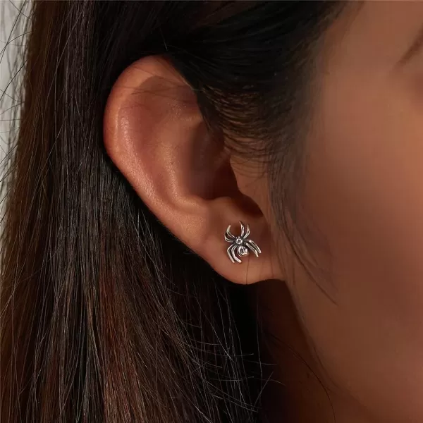 Vintage Spider Stud Earrings for Women Girls 925 Sterling Silver Hypoallergenic Halloween Small Animal Pet Cartilage Tragus Post Creative 3D Jewelry Unique Gifts for FriendVintage Spider Stud Earrings for Women Girls 925 Sterling Silver Hypoallergenic Halloween Small Animal Pet Cartilage Tragus Post Creative 3D Jewelry Unique Gifts for Friend