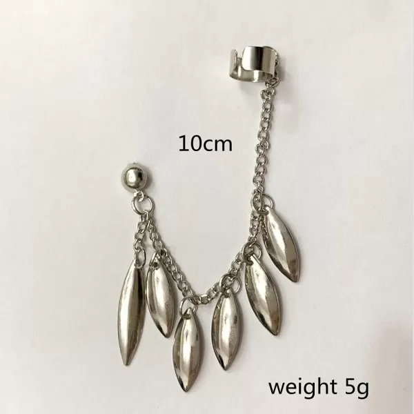 Vintage Tassel Leaf Ear Cuff Crawler Climber Earrings for Women Girls Silvery Cartilage Small Hoop Wrap Vine Clip on Leaves Chain Drop Dangle Fashion Punk Jewelry 1 PieceVintage Tassel Leaf Ear Cuff Crawler Climber Earrings for Women Girls Silvery Cartilage Small Hoop Wrap Vine Clip on Leaves Chain Drop Dangle Fashion Punk Jewelry 1 Piece