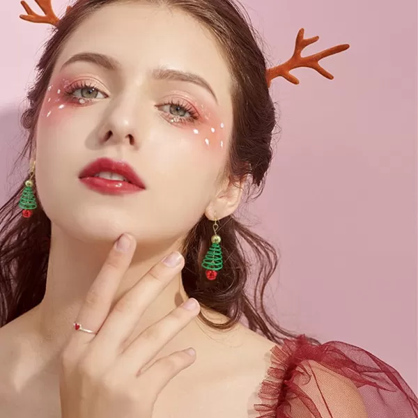 Xmas Tree Jingle Bell Dangle Earrings for Women Girls Cute Charms Red Ball Tinkel Bell Green Wreath Drop Hook Dangling Hypoallergenic Christmas Festival Party Decor Jewelry Gifts for Friend FamilyXmas Tree Jingle Bell Dangle Earrings for Women Girls Cute Charms Red Ball Tinkel Bell Green Wreath Drop Hook Dangling Hypoallergenic Christmas Festival Party Decor Jewelry Gifts for Friend Family