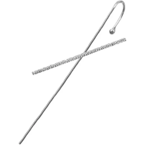 1 PC of Ear Wrap Crawler Hook Earrings for Women Girls Minimalist Dainty CZ Crystal Bar Piercing Ear Cuff Stud Safety Pin Dainty Unique Earring Fashion Jewelry Party BFF GiftsBias CZ