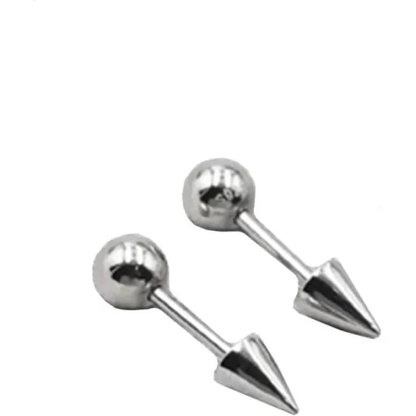 18G Mini Spike Cone Cartilage Tragus Stud Earrings for Women Girls 925 Sterling Silver Hypoallergenic Sensitive Ear Geometric Triangle Tiny Small Studs 4mm Ball Screw Back Barbell Fashion Body Piercing JewelrySilver
