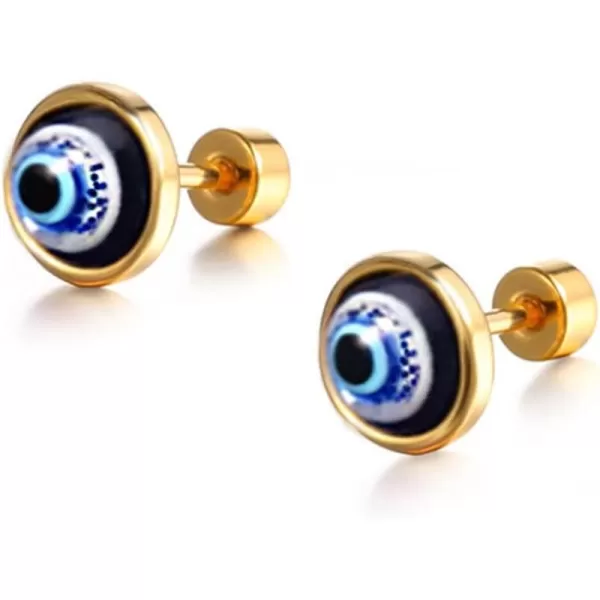 18G Tiny Round Evil Eye Stud Cartilage Earrings for Women Girls 14K Gold Plated Stainless Steel Dainty Screw Back Studs Sleeper Tragus Post Hypoallergenic Protection Piercing Body Jewelry18G Tiny Round Evil Eye Stud Cartilage Earrings for Women Girls 14K Gold Plated Stainless Steel Dainty Screw Back Studs Sleeper Tragus Post Hypoallergenic Protection Piercing Body Jewelry