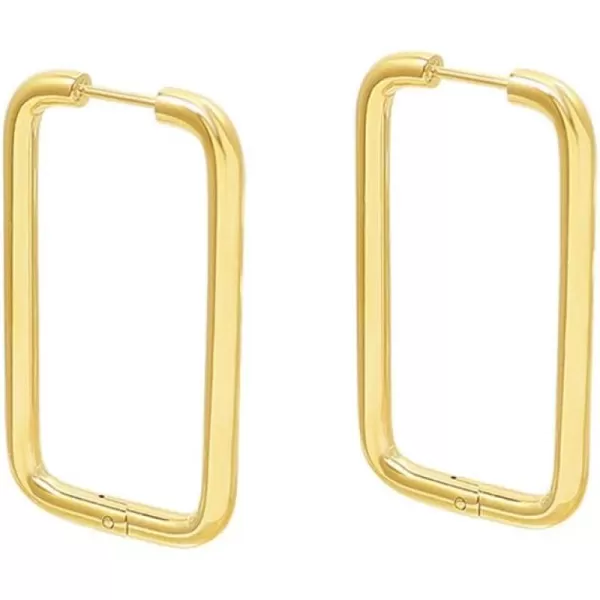 18K Gold Plated Silver Big Rectangle Dangle Hoop Earrings for Women Girls Stainless Steel Hypoallergenic for Sensitive Ears Large Geometric Huggie Hoops Drop Fashion Minimalist Jewelry 40mm18K Gold Plated Silver Big Rectangle Dangle Hoop Earrings for Women Girls Stainless Steel Hypoallergenic for Sensitive Ears Large Geometric Huggie Hoops Drop Fashion Minimalist Jewelry 40mm