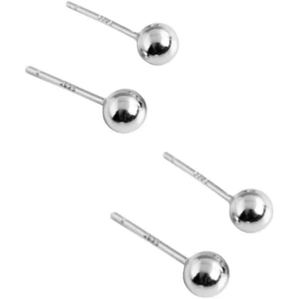 2 Pairs Ball Bead Hypoallergenic Piercing Stud Earrings Set 925 Sterling Silver 4mm Balls Tiny Small Cartilage Tragus Post Dainty Body Jewelry Gifts Silver2 Pairs Ball Bead Hypoallergenic Piercing Stud Earrings Set 925 Sterling Silver 4mm Balls Tiny Small Cartilage Tragus Post Dainty Body Jewelry Gifts Silver
