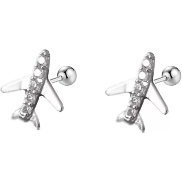 20G Airplane Cartilage Earrings for Women Girls 925 Sterling Silver Hypoallergenic Cubic Zirconia Tiny Cute Plane Ear Piercing Stud Tragus Birthday Anniversary Airline Jewelry Gifts Souvenir20G Airplane Cartilage Earrings for Women Girls 925 Sterling Silver Hypoallergenic Cubic Zirconia Tiny Cute Plane Ear Piercing Stud Tragus Birthday Anniversary Airline Jewelry Gifts Souvenir