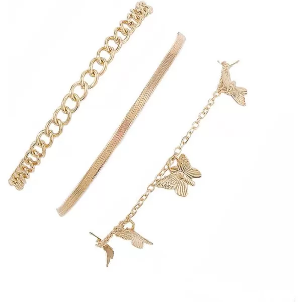 3 PCS Charm Chain Bracelets Set for Women Girls Gold Plated Dainty Butterfly Animals Layered Snake Chains Anklet Bracelet Bohemian Adjustable Nickel Free Retro Birthday Party Vacation Y2K Jewelry3 PCS Charm Chain Bracelets Set for Women Girls Gold Plated Dainty Butterfly Animals Layered Snake Chains Anklet Bracelet Bohemian Adjustable Nickel Free Retro Birthday Party Vacation Y2K Jewelry