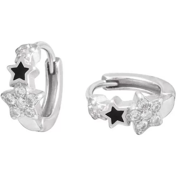 3 Star Cubic Zirconia Sleeper Small Hoop Earrings for Women Teen Girls Sterling Silver Cartilage Tiny Cute CZ Huggie Hoops Hypoallergenic for Sensitive Ear Starlet Cuff Delicate Jewelry 8mm3 Star Cubic Zirconia Sleeper Small Hoop Earrings for Women Teen Girls Sterling Silver Cartilage Tiny Cute CZ Huggie Hoops Hypoallergenic for Sensitive Ear Starlet Cuff Delicate Jewelry 8mm