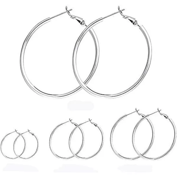 4 Pairs Minimalist Big Hoop Earrings Set for Women Girls Stainless Steel Hypoallergenic Geometric Big Large Huggie Hoops Dangle Loop Earring Fashion Punk Jewelry Sensitive Ears 3456mm Silver4 Pairs Minimalist Big Hoop Earrings Set for Women Girls Stainless Steel Hypoallergenic Geometric Big Large Huggie Hoops Dangle Loop Earring Fashion Punk Jewelry Sensitive Ears 3456mm Silver