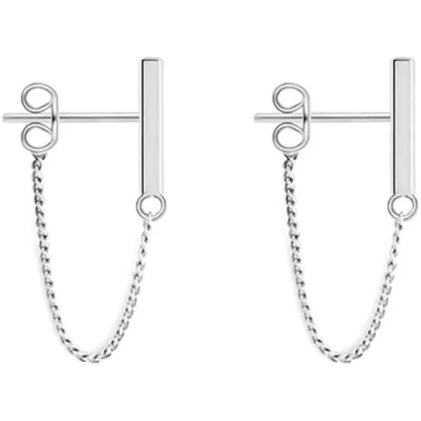 925 Minimalist Bar Earrings with Sterling Silver Tassel Chain Drop Dangle Earring for Women Girls Charms Fashion Punk Pierced Studs Hypoallergenic Jewelry Birthday Christmas Gifts for Best Friends925 Minimalist Bar Earrings with Sterling Silver Tassel Chain Drop Dangle Earring for Women Girls Charms Fashion Punk Pierced Studs Hypoallergenic Jewelry Birthday Christmas Gifts for Best Friends