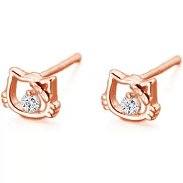925 Sterling Silver Queen Cat Earrings for Women Girls CZ Cubic Zirconia Hollow out Kitty Tiny Stud Tragus Post Pin Cute Dainty Earrings Hypoallergenic Jewelry Gift for Pet Lover Rose Gold925 Sterling Silver Queen Cat Earrings for Women Girls CZ Cubic Zirconia Hollow out Kitty Tiny Stud Tragus Post Pin Cute Dainty Earrings Hypoallergenic Jewelry Gift for Pet Lover Rose Gold