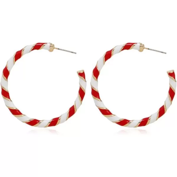 Big Candy Hoop Dangle Earrings for Women Girls Gold Red White Twisted Wrapping Christmas Statement Charms Drop Dangling Open Hoops Lightweight Fashion Xmas Festival Holiday Jewelry GiftsBig Candy Hoop Dangle Earrings for Women Girls Gold Red White Twisted Wrapping Christmas Statement Charms Drop Dangling Open Hoops Lightweight Fashion Xmas Festival Holiday Jewelry Gifts