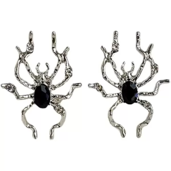 Black CZ Spider Statement Ring Earrings for Women Girls 925 Sterling Silver Post Animal Stud Earring Unisex Halloween Christmas Cosplay Party Jewelry EarringsBlack CZ Spider Statement Ring Earrings for Women Girls 925 Sterling Silver Post Animal Stud Earring Unisex Halloween Christmas Cosplay Party Jewelry Earrings
