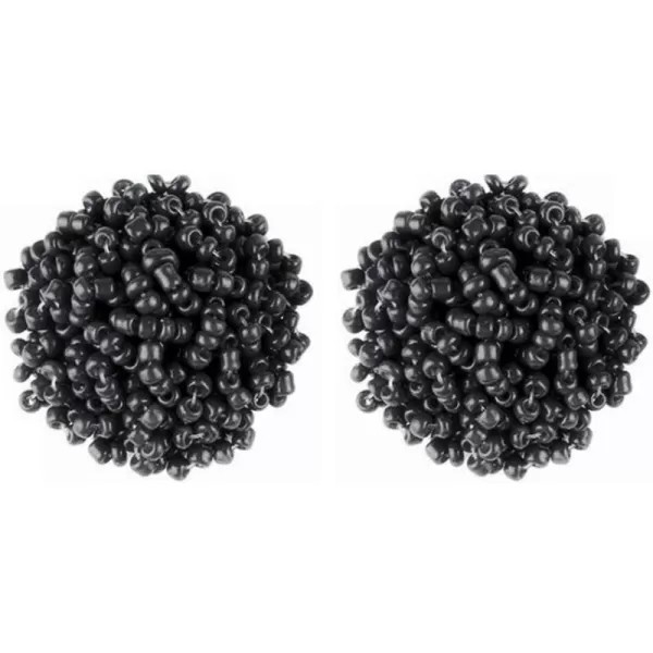 Boho Statement Beaded Stud Earrings for Women Teen Girls Piercing Ear Big Round Cuff Post Screw Back Bohemia Handmade Colorful Seed Mini Beads Cluster Wrap Whimsical Fashion Earrings Jewelryblack