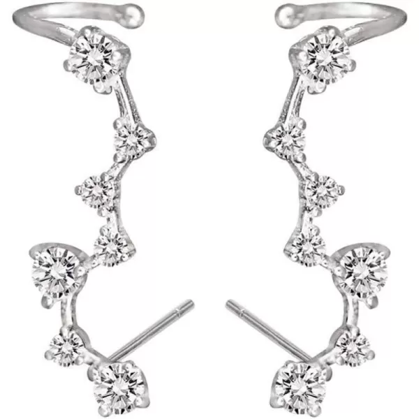 CZ Big Dippe Constellation Cuffs Crystal Studs Earrings for Women Girls 925 Sterling Silver Diamond Star Astrology Spiral Hoop Climber Crawler Hypoallergenic Post Pin Charms Fashion Gifts FriendCZ Big Dippe Constellation Cuffs Crystal Studs Earrings for Women Girls 925 Sterling Silver Diamond Star Astrology Spiral Hoop Climber Crawler Hypoallergenic Post Pin Charms Fashion Gifts Friend