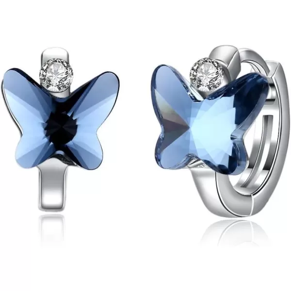 CZ Butterfly Tiny Small Hoop Earrings for Women Teen Girls Cartilage Sleeper Dainty Hoops 925 Sterling Silver Crystal Hypoallergenic Gifts for DaughterCZ Butterfly Tiny Small Hoop Earrings for Women Teen Girls Cartilage Sleeper Dainty Hoops 925 Sterling Silver Crystal Hypoallergenic Gifts for Daughter