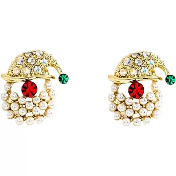 CZ Christmas Shell Pearl Earrings for Women Girls Gold Plated Red Green Rhinestone Crystal Small Stud Cartilage Cuff Hypoallergenic New Year Holiday Jewelry Cute Gifts Santa ClausCZ Christmas Shell Pearl Earrings for Women Girls Gold Plated Red Green Rhinestone Crystal Small Stud Cartilage Cuff Hypoallergenic New Year Holiday Jewelry Cute Gifts Santa Claus
