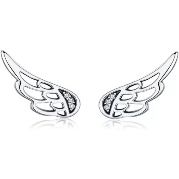 CZ Climber Crawler Angel Wings Cuff Earrings for Women Teen Girls S925 Sterling Silver Piercing Ear Dainty Crystal Diamond Wrap Studs Post Hypoallergenic Huggie Earrings Jewelry Birthday Wedding GiftsCZ Climber Crawler Angel Wings Cuff Earrings for Women Teen Girls S925 Sterling Silver Piercing Ear Dainty Crystal Diamond Wrap Studs Post Hypoallergenic Huggie Earrings Jewelry Birthday Wedding Gifts