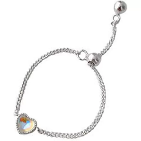 CZ Heart Chain Engagement Promise 925 Sterling Silver Ring for Women Girls AB Crystal Ball Bead Adjustable Expandable Open Band Rings Fashion Eternity Wedding Birthday Christmas Party Jewelry GiftCZ Heart Chain Engagement Promise 925 Sterling Silver Ring for Women Girls AB Crystal Ball Bead Adjustable Expandable Open Band Rings Fashion Eternity Wedding Birthday Christmas Party Jewelry Gift