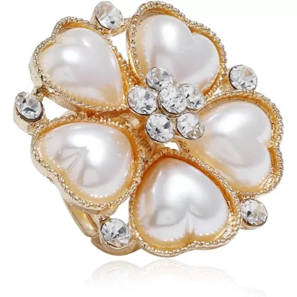 CZ Heart Pearl Statement Wedding Ring for Women Girls Vintage Crystal Diamond Flower Faux Pearls Adjustable Open Band Wrap Engagement Birthday Cocktail Party Ring Comfort Fit Exaggerated Jewelry GiftCZ Heart Pearl Statement Wedding Ring for Women Girls Vintage Crystal Diamond Flower Faux Pearls Adjustable Open Band Wrap Engagement Birthday Cocktail Party Ring Comfort Fit Exaggerated Jewelry Gift