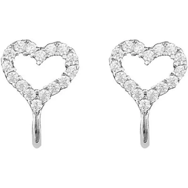 CZ Love Heart Cuff Open Hoop Cartilage Climber Earrings for Women Teen Girls S925 Sterling Silver Tiny Minimalist Dainty Crystal Cute Bead Wrap Clip on for Non Piercing Upper Ear Lobe HypoallergenicCZ Love Heart Cuff Open Hoop Cartilage Climber Earrings for Women Teen Girls S925 Sterling Silver Tiny Minimalist Dainty Crystal Cute Bead Wrap Clip on for Non Piercing Upper Ear Lobe Hypoallergenic