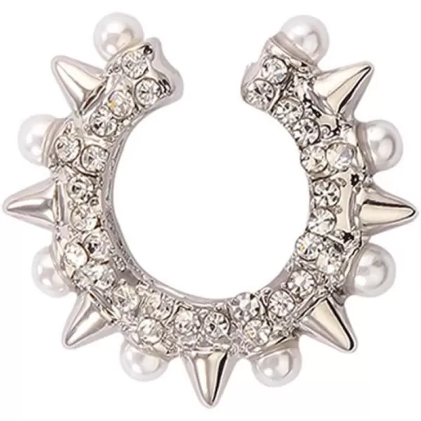 CZ Pearl Spike Cuff Cartilage Conch Hoop Earrings for Women Girls Hypoallergenic Non Piercing Ear Cone Wrap Huggie Hoops Fashion Retro Punk Y2K JewelryCZ Pearl Spike Cuff Cartilage Conch Hoop Earrings for Women Girls Hypoallergenic Non Piercing Ear Cone Wrap Huggie Hoops Fashion Retro Punk Y2K Jewelry